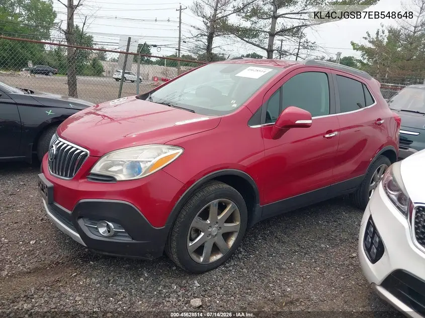 2014 Buick Encore Leather VIN: KL4CJGSB7EB548648 Lot: 45628514
