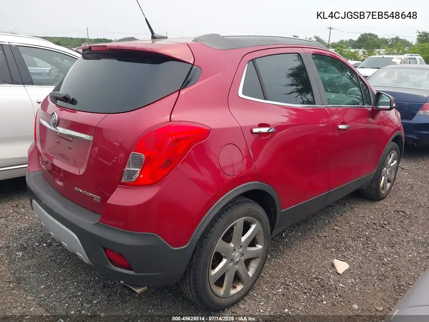 2014 Buick Encore Leather VIN: KL4CJGSB7EB548648 Lot: 45628514