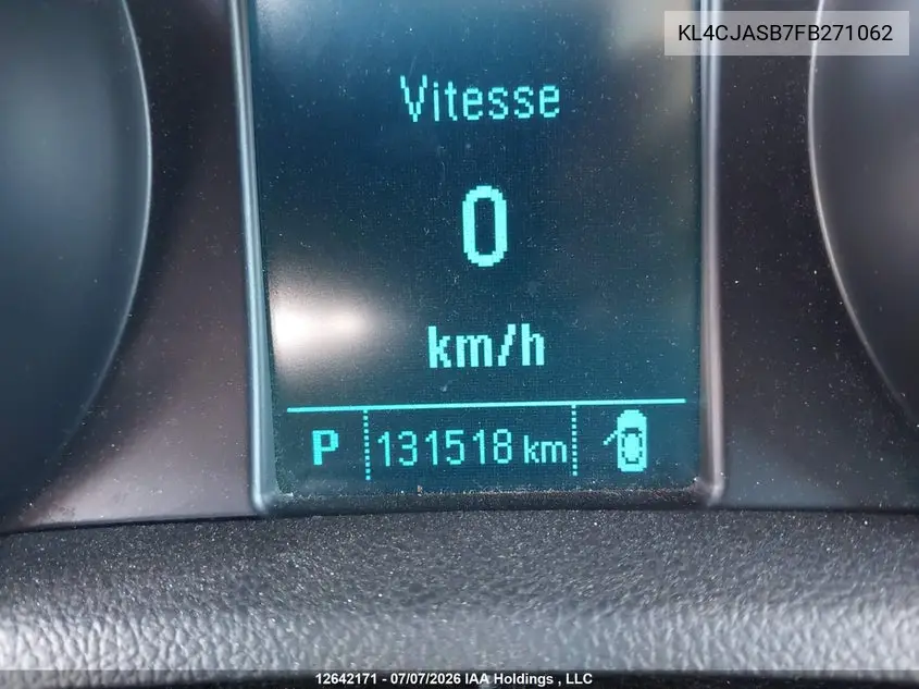 2015 Buick Encore Convenience VIN: KL4CJASB7FB271062 Lot: 12642171x