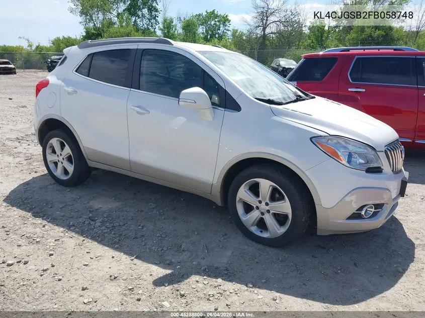 2015 Buick Encore Leather VIN: KL4CJGSB2FB058748 Lot: 45288800