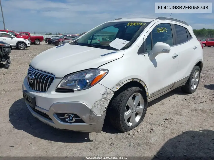 2015 Buick Encore Leather VIN: KL4CJGSB2FB058748 Lot: 45288800