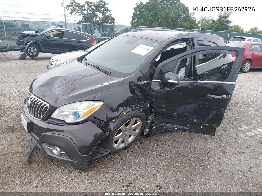 2015 Buick Encore Leather VIN: KL4CJGSB1FB262926 Lot: 45322540