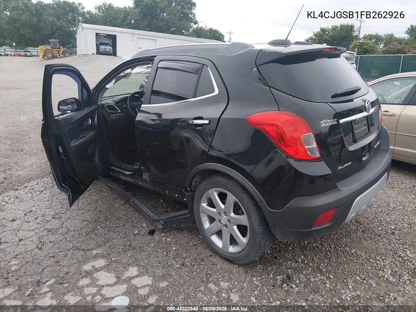 2015 Buick Encore Leather VIN: KL4CJGSB1FB262926 Lot: 45322540