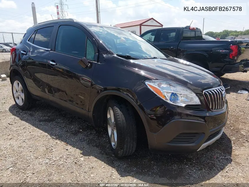 2015 Buick Encore VIN: KL4CJASB0FB267578 Lot: 45537267