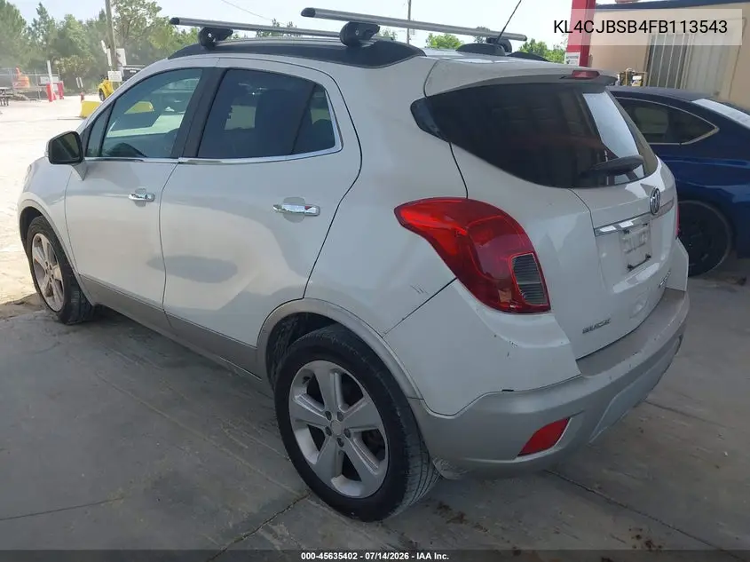 2015 Buick Encore Convenience VIN: KL4CJBSB4FB113543 Lot: 45635402