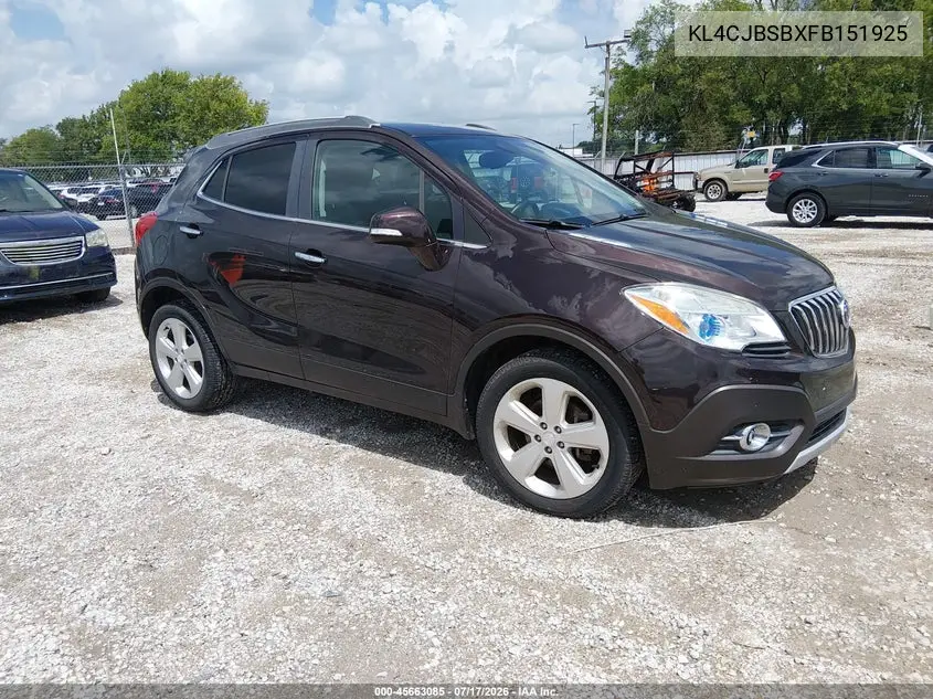 2015 Buick Encore Convenience VIN: KL4CJBSBXFB151925 Lot: 45663085