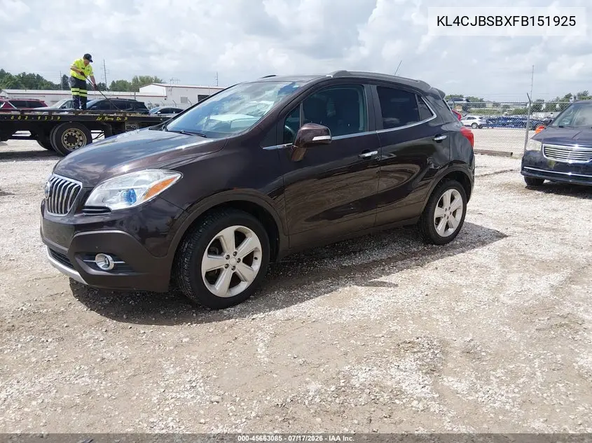 2015 Buick Encore Convenience VIN: KL4CJBSBXFB151925 Lot: 45663085