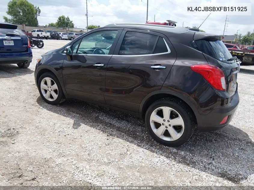 2015 Buick Encore Convenience VIN: KL4CJBSBXFB151925 Lot: 45663085