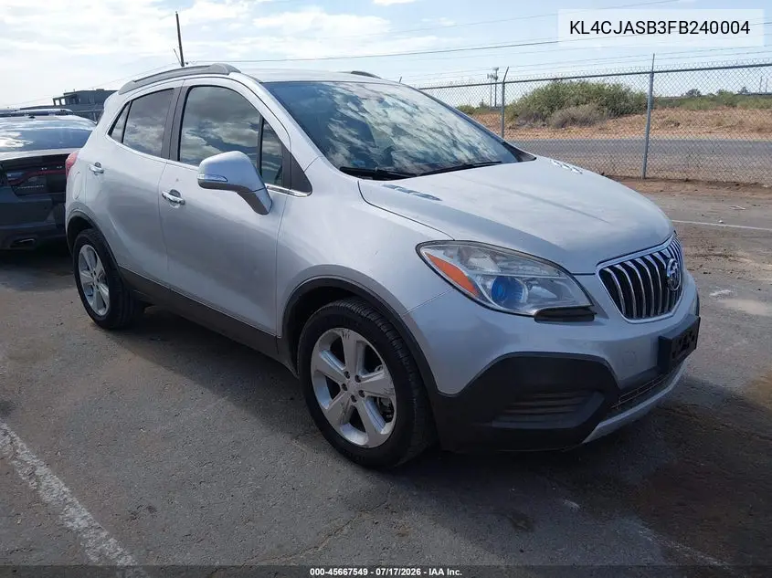 2015 Buick Encore VIN: KL4CJASB3FB240004 Lot: 45667549