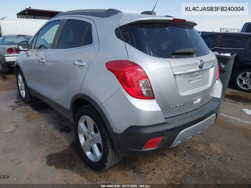 2015 Buick Encore VIN: KL4CJASB3FB240004 Lot: 45667549