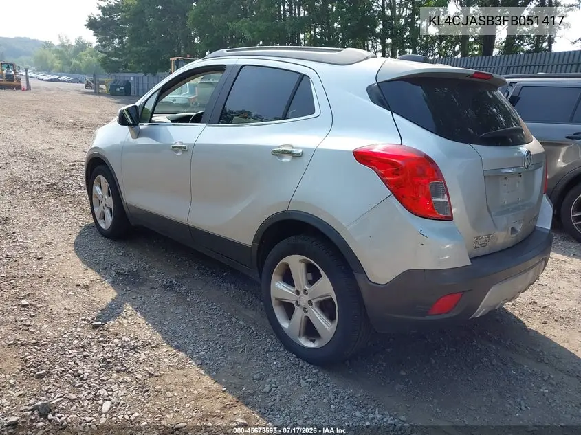 2015 Buick Encore VIN: KL4CJASB3FB051417 Lot: 45673593
