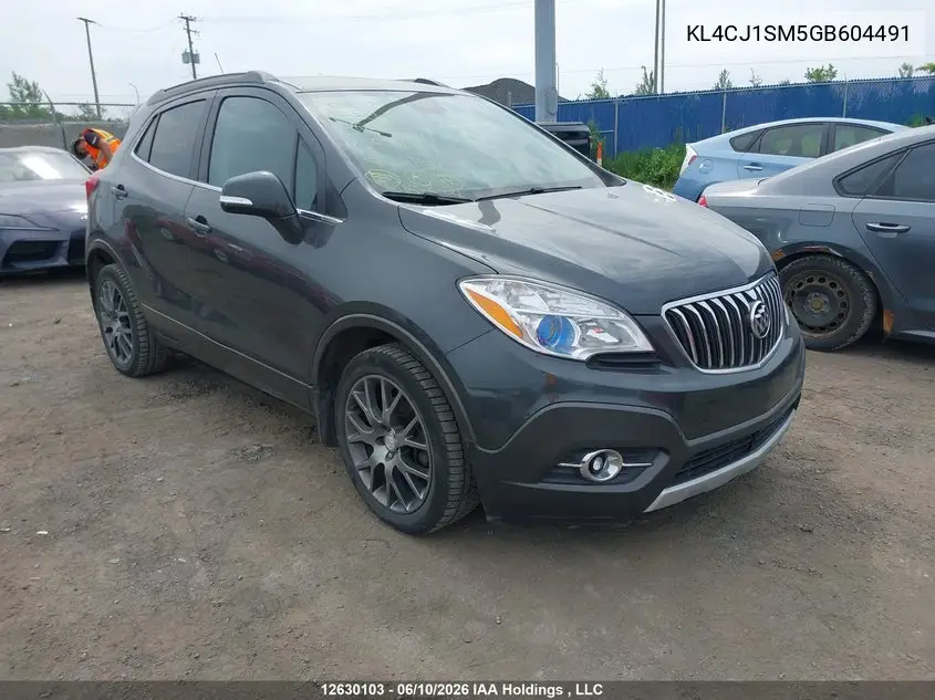 2016 Buick Encore Sport Touring VIN: KL4CJ1SM5GB604491 Lot: 12630103x