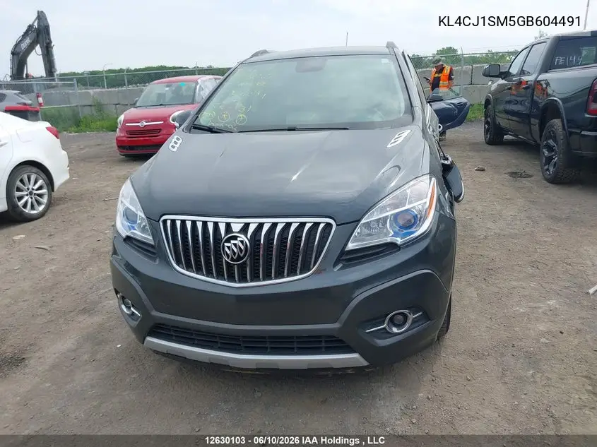 2016 Buick Encore Sport Touring VIN: KL4CJ1SM5GB604491 Lot: 12630103x
