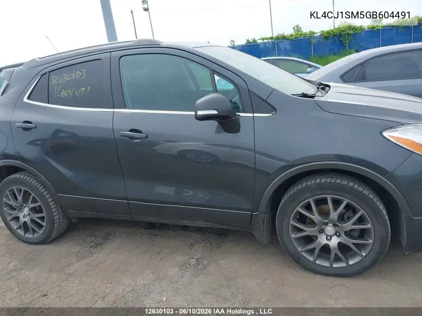 2016 Buick Encore Sport Touring VIN: KL4CJ1SM5GB604491 Lot: 12630103x