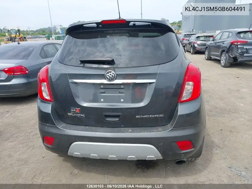 2016 Buick Encore Sport Touring VIN: KL4CJ1SM5GB604491 Lot: 12630103x