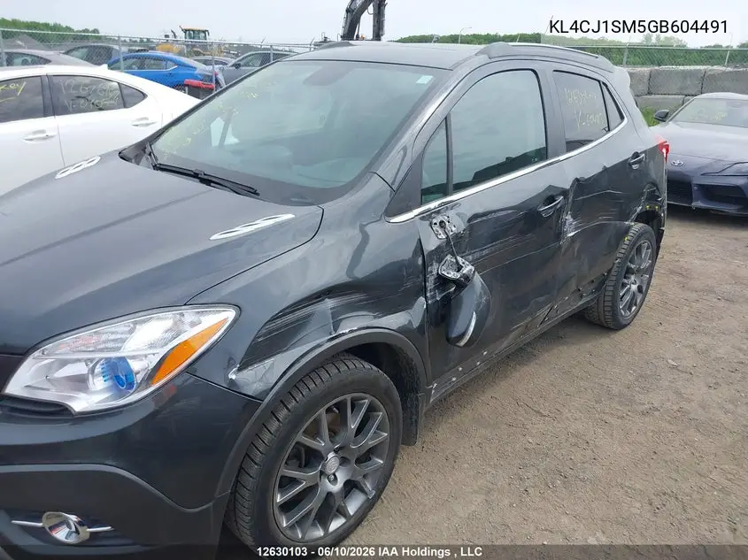 2016 Buick Encore Sport Touring VIN: KL4CJ1SM5GB604491 Lot: 12630103x