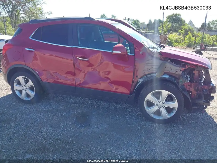 2016 Buick Encore Convenience VIN: KL4CJBSB4GB530033 Lot: 45343489