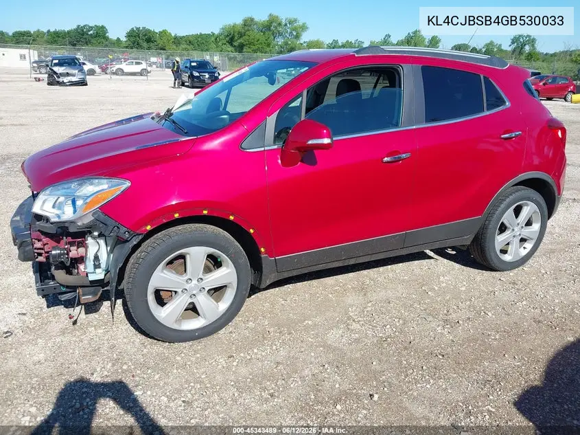 2016 Buick Encore Convenience VIN: KL4CJBSB4GB530033 Lot: 45343489