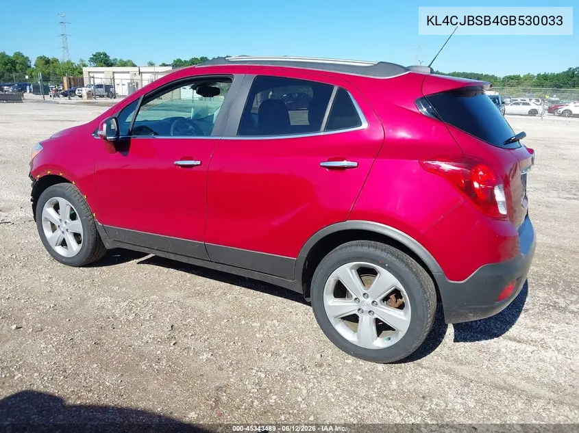 2016 Buick Encore Convenience VIN: KL4CJBSB4GB530033 Lot: 45343489