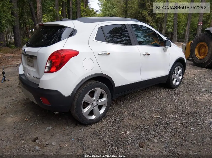 2016 Buick Encore VIN: KL4CJASB6GB752292 Lot: 45660448