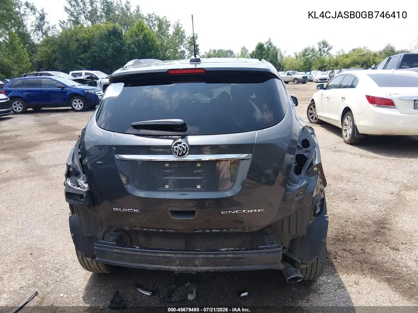 2016 Buick Encore VIN: KL4CJASB0GB746410 Lot: 45679495