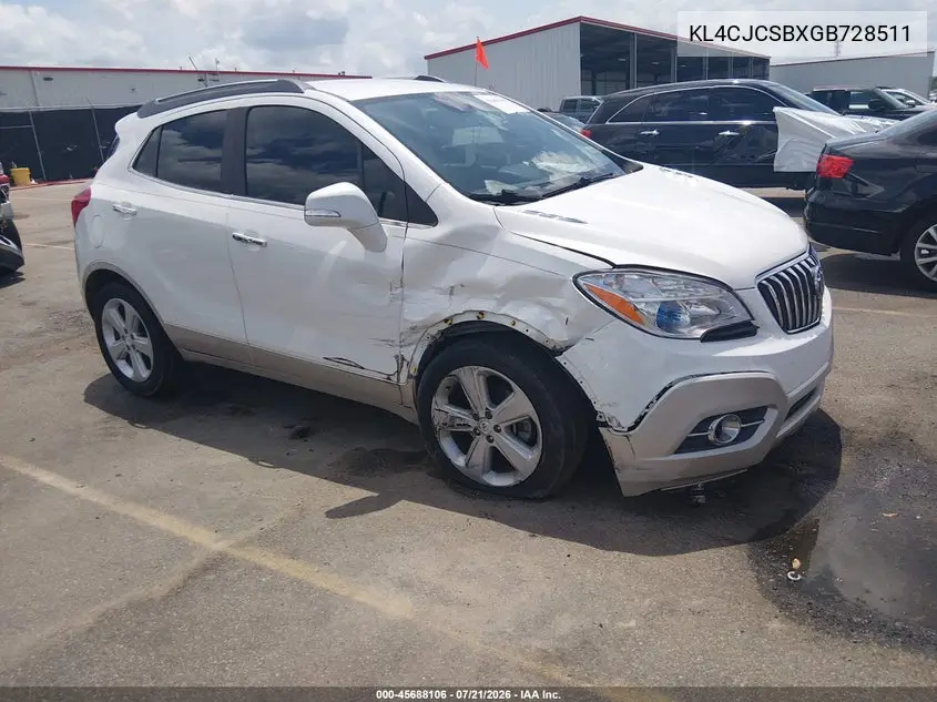 2016 Buick Encore Leather VIN: KL4CJCSBXGB728511 Lot: 45688106