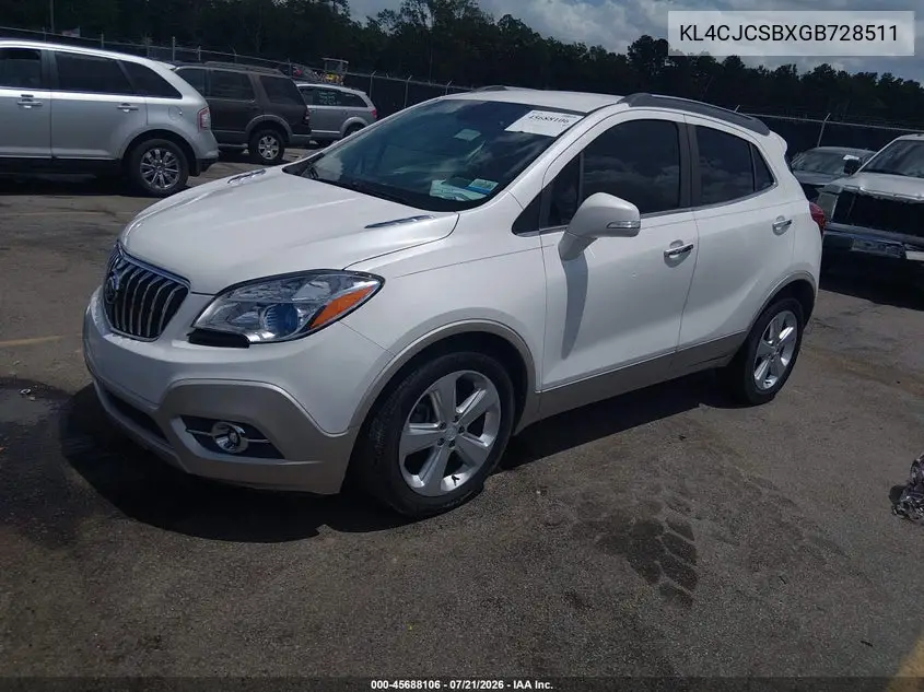 2016 Buick Encore Leather VIN: KL4CJCSBXGB728511 Lot: 45688106