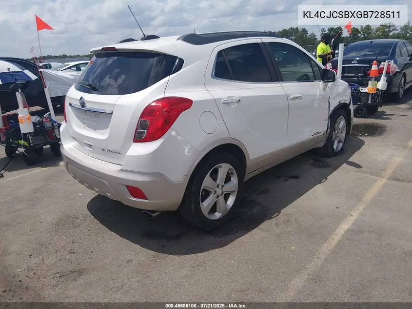 2016 Buick Encore Leather VIN: KL4CJCSBXGB728511 Lot: 45688106