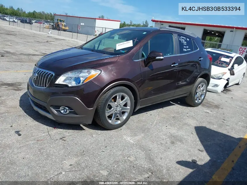 2016 Buick Encore Premium VIN: KL4CJHSB3GB533394 Lot: 45692205