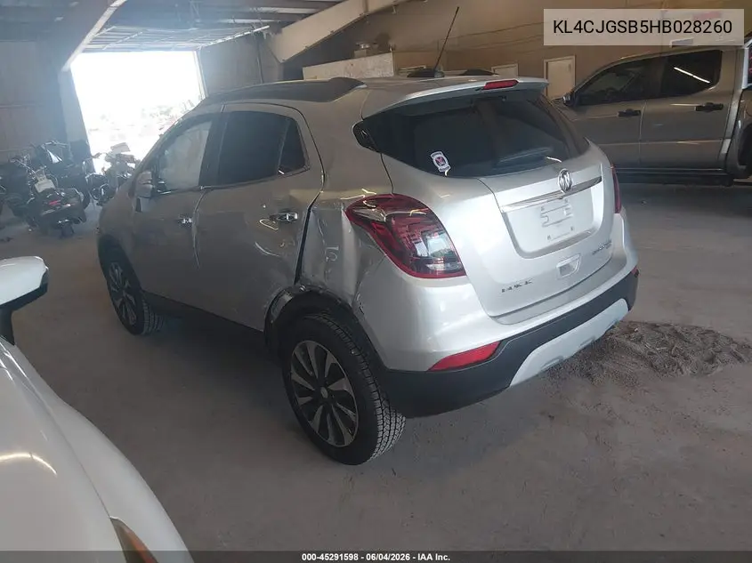 2017 Buick Encore Essence VIN: KL4CJGSB5HB028260 Lot: 45291598