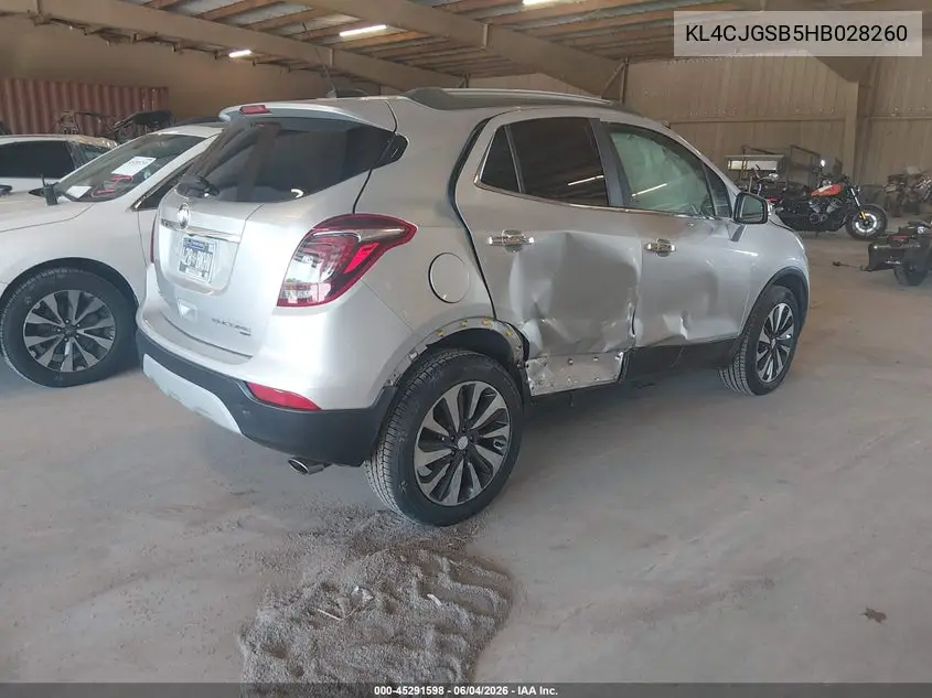 2017 Buick Encore Essence VIN: KL4CJGSB5HB028260 Lot: 45291598