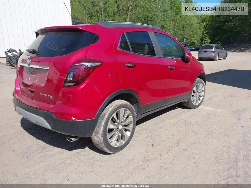 2017 Buick Encore Preferred VIN: KL4CJESB4HB234478 Lot: 45301185