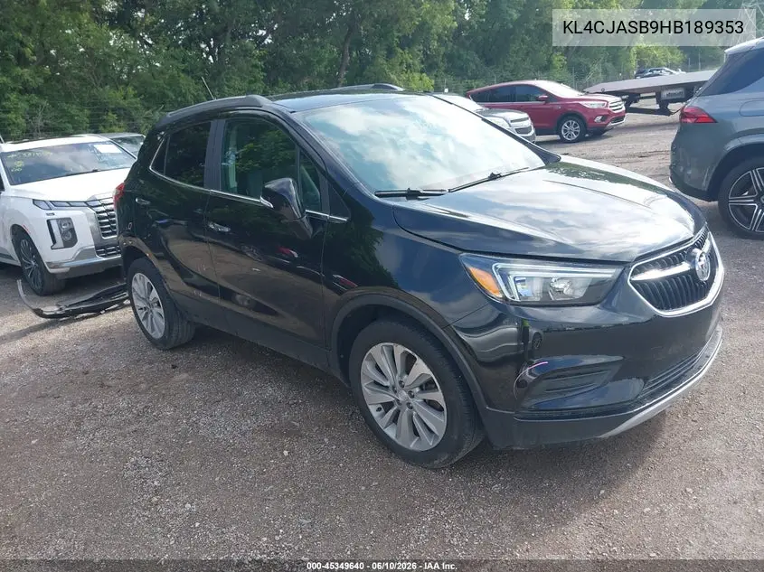 2017 Buick Encore Preferred VIN: KL4CJASB9HB189353 Lot: 45349640