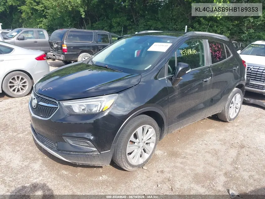 2017 Buick Encore Preferred VIN: KL4CJASB9HB189353 Lot: 45349640