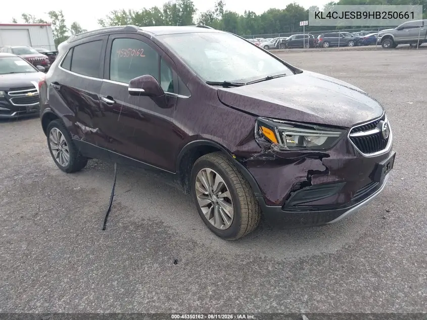 2017 Buick Encore Preferred VIN: KL4CJESB9HB250661 Lot: 45350162