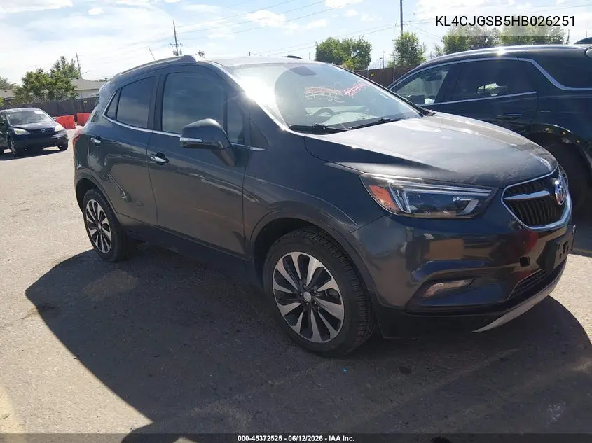 2017 Buick Encore Essence VIN: KL4CJGSB5HB026251 Lot: 45372525