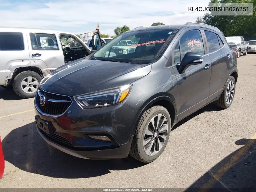 2017 Buick Encore Essence VIN: KL4CJGSB5HB026251 Lot: 45372525