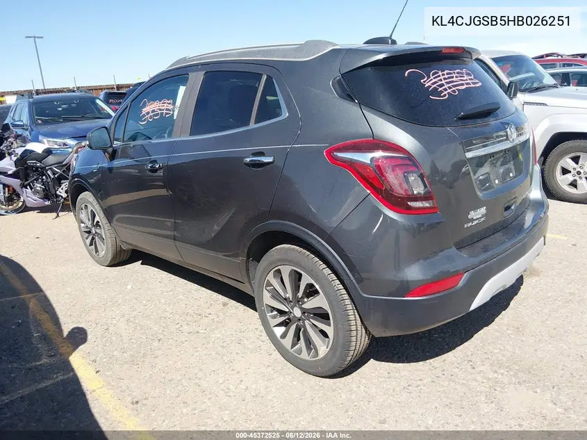 2017 Buick Encore Essence VIN: KL4CJGSB5HB026251 Lot: 45372525