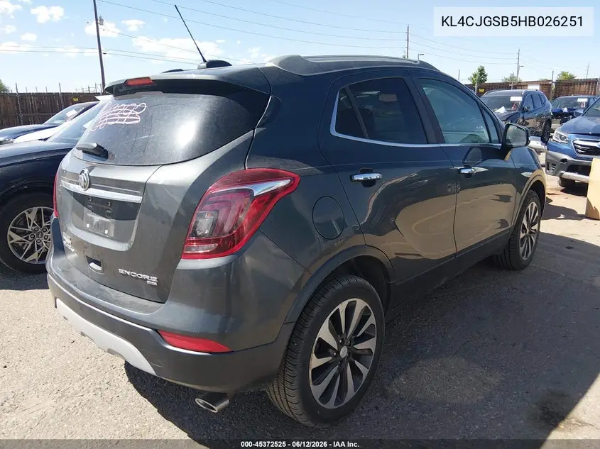 2017 Buick Encore Essence VIN: KL4CJGSB5HB026251 Lot: 45372525