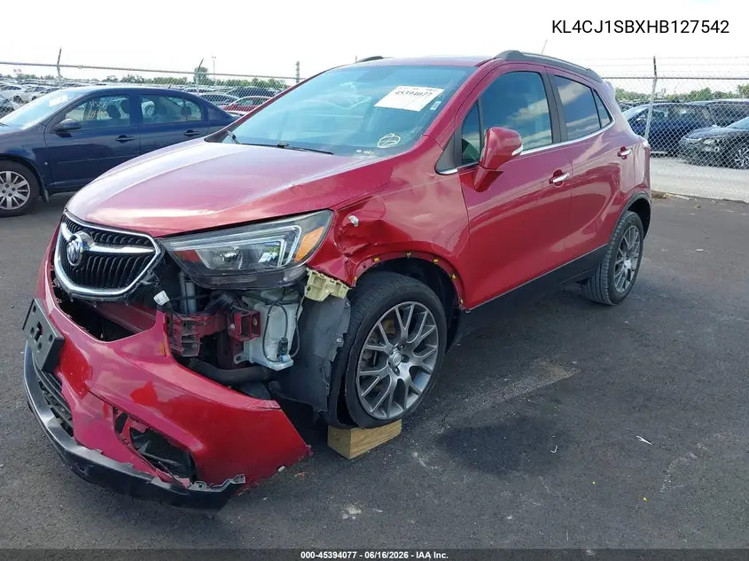 2017 Buick Encore Sport Touring VIN: KL4CJ1SBXHB127542 Lot: 45394077