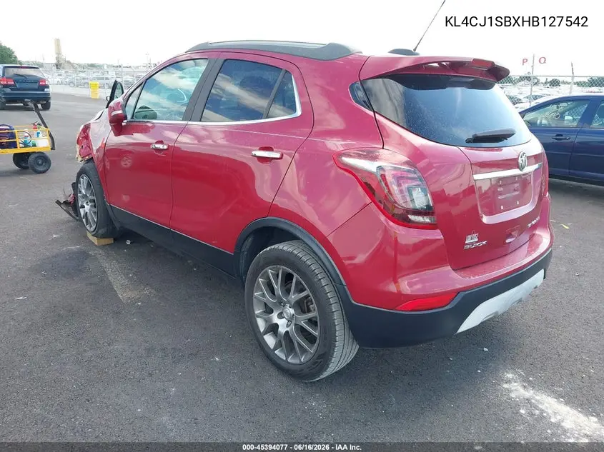 2017 Buick Encore Sport Touring VIN: KL4CJ1SBXHB127542 Lot: 45394077