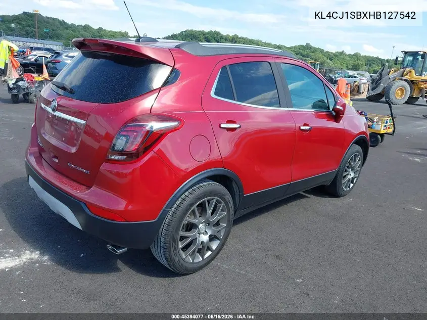 2017 Buick Encore Sport Touring VIN: KL4CJ1SBXHB127542 Lot: 45394077
