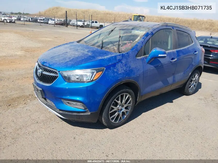 2017 Buick Encore Sport Touring VIN: KL4CJ1SB3HB071735 Lot: 45422472