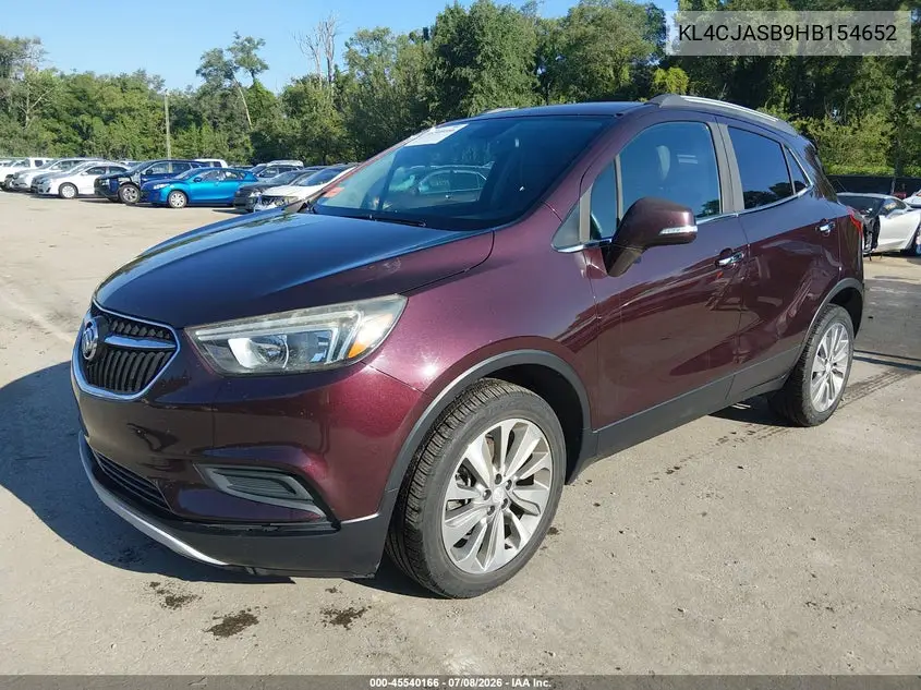 2017 Buick Encore Preferred VIN: KL4CJASB9HB154652 Lot: 45540166