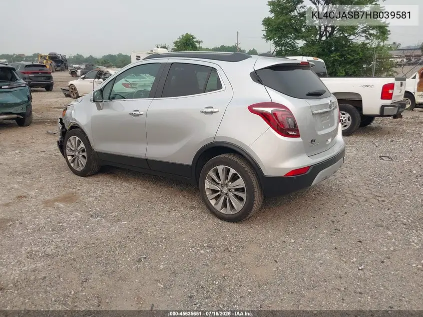 2017 Buick Encore Preferred VIN: KL4CJASB7HB039581 Lot: 45635651