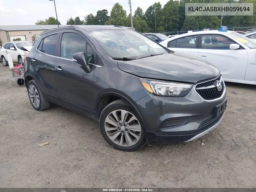2017 Buick Encore Preferred VIN: KL4CJASBXHB059694 Lot: 45652038