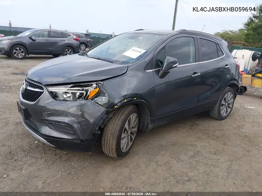 2017 Buick Encore Preferred VIN: KL4CJASBXHB059694 Lot: 45652038