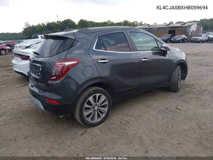 2017 Buick Encore Preferred VIN: KL4CJASBXHB059694 Lot: 45652038