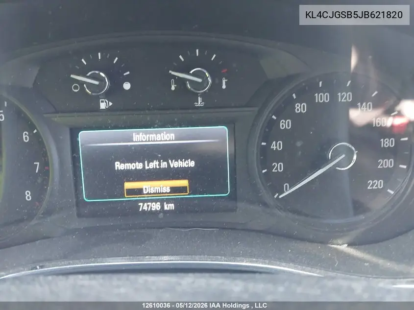 2018 Buick Encore Essence VIN: KL4CJGSB5JB621820 Lot: 12610036