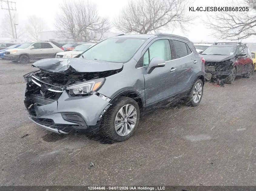 2019 Buick Encore Preferred VIN: KL4CJESB6KB868205 Lot: 12584646x
